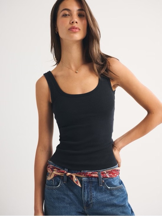 Abercrombie & Fitch Tops - bra-free rib tuckable scoopneck tank
